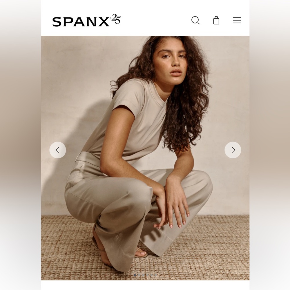 SPANX Strwrch Twill cropped wide leg pants in bone. NWT. Retail 128